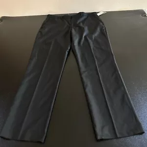 Pantalones de vestir Perry Ellis pierna recta negocios informales negros a rayas para hombre 36x32" - Imagen 1 de 13