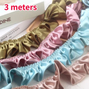 Ruffles Satin Edging Pleated Faux Silk Trimmings Ribbon Tape Trim Sewing 3X - Picture 1 of 41