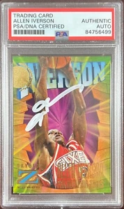 Allen Iverson auto RC 1997 SkyBox Z Force #151 Philadelphia 76ers PSA Encap - Picture 1 of 3