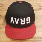 Flat Fitty GRAV Hat Cap Snap Back Black Red One Size Adjustable Gravity