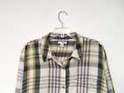 Sonoma Women's Flannel Shirt Plus Size 4X Plaid Olive Navy Lightweight Button Up