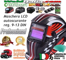 MASCHERA CASCO SALDATORE SALDATURA LCD AUTOMATICA MIG TIG 9-13 DIN AUTOSCURANTE