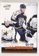 99-00 Pacific Patric Kjellberg /199 GOLD Parallel Predators 1999
