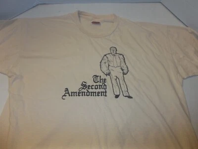 Mens Size XL Busted Tees The Second Amendment Bear Arms T-Shirt Beige - Image 1 of 3