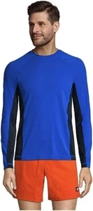 Neu mit Etikett Lands' End Herren Rundhalsausschnitt Langarm Hautausschlag UPF 50 L $ 60 FLI155 - Bild 1 von 5