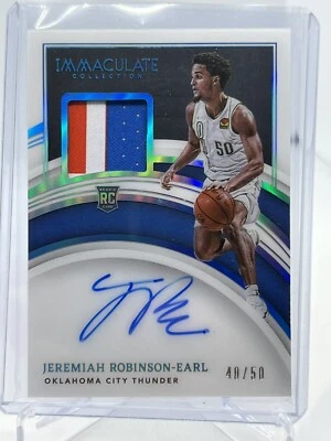 2021-22 Panini Immaculate #128 Jeremiah Robinson-Earl RC Rookie Patch Auto /50 - Image 1 of 2