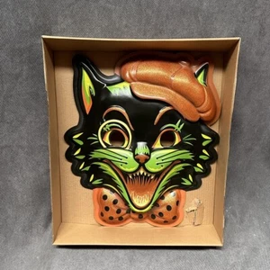 Ghoulsville Horror Decorazione 3D Maschera Gatto Nero Retrò A Go Go Halloween - Foto 1 di 5