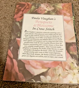 Vintage Paula Vaughan's Bouquets & Blossom Cross Stitch Pattern Booklet - Picture 1 of 5