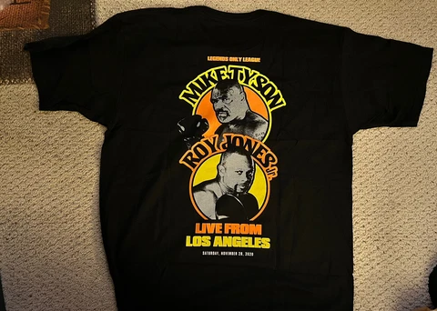 2020 Mike Tyson vs Roy Jones Boxing Shirt Large Clean Los Angeles Legends Nice Cover