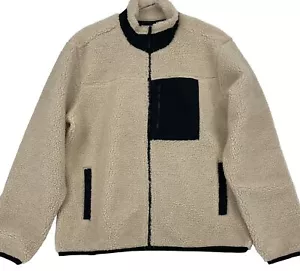 Grizzly Herren Sherpa Jacke Größe Extra Large Haferflocken mit schwarzem Besatz Neu - Bild 1 von 13