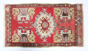 Decorative red yellow rugs, vintage rugs,Turkish carpets,Area rugs,door mat rugs - Picture 1 of 7