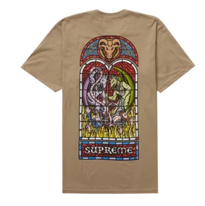 Supreme Worship Tee Khaki Medium FW23 100% Authentic - Picture 1 of 2