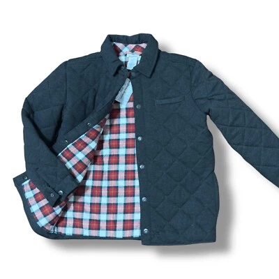 Tommy Bahama Big Boys Chaqueta de Invierno Acolchada a Presión Negra Forrada de Franela L 10/12 Foto 1 de 4