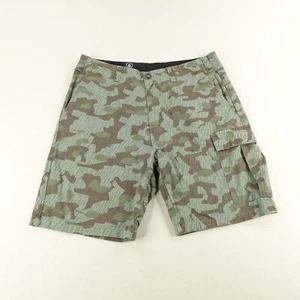Volcom Shorts Mens 36 Green Brown Camouflage Camo Cargo Skateboarding Skater - Picture 1 of 16