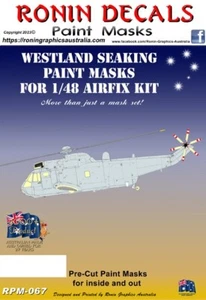 1/48 Ronin Decals Westland Seaking Paint Masks for Airfix Kit - Picture 1 of 4