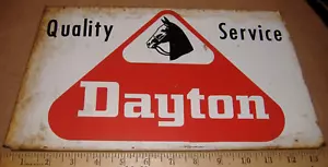 Vintage Original Dayton Tire Stand Sign Horse Head Gas Oil Automotive - Picture 1 of 6