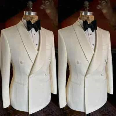 White Men's Suits Regular Fit Business Formal 2Pcs Party Prom Tuxedo Jacket - Image 1 of 4