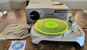 Gemini TT-11000USB Belt Drive USB Turntable w/Green Acrylic Slip Mat & TL15 LED - Picture 1 of 20