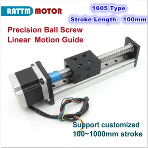 Tornillo de bola de precisión lineal eje Z + motor paso a paso CNC CBX1605 100 mm de carrera deslizante - Imagen 1 de 8