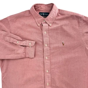 Ralph Lauren Oxford Shirt Button Down Long Sleeve Casual Classic Pink Sz 16 1/2 - Picture 1 of 9