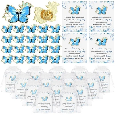 Juego de 50 Favores Funerarios para Invitados Celebración de la Vida Favores Piezas Pin Mariposa... Foto 1 de 4