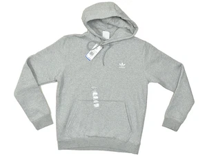 Adidas Originals Essential Hoody Men's Gray Trefoil Hoodie Sweatshirt Size M NEW - Picture 1 of 8
