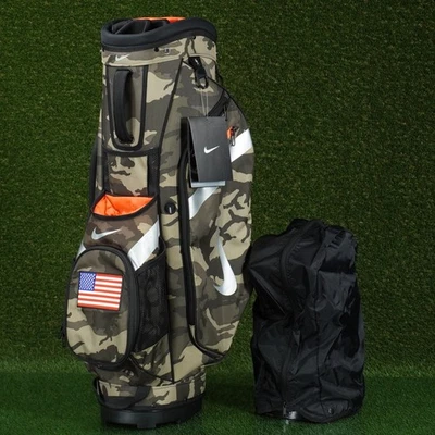 NIKE SPORT CART IV BAG 14 WAY GOLF BAG GREEN CAMO, USA FLAG ~ BRAND NEW! - Image 1 of 4