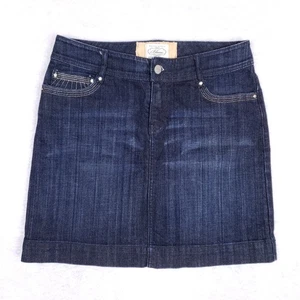 White House Black Market Denim Minirock Gr. 0 dunkle Waschung Y2K adrett elegant Retro - Bild 1 von 7