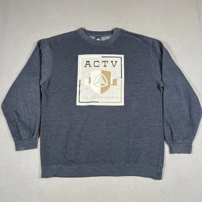 Active Ride Shop Skateboarding Sweatshirt Crewneck Y2K Blue Mens XL Graphic - Image 1 of 4