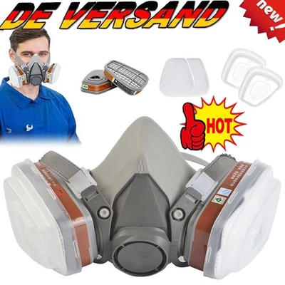 MARKENLOS Atemschutz Halbmaske Gasmaske Mit Wechselfiltern Staubmaske Lackiermaske