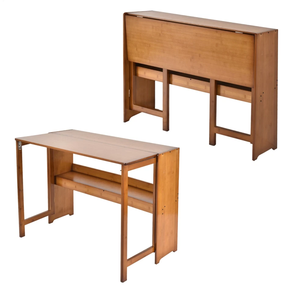 Escritorio Plegable Bambú Mediados de Siglo Escritorio Moderno para Hogar Oficina Dormitorio Espacio Pequeño Foto 1 de 4