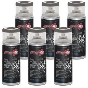 6X BOMBONA DE SPRAY PINTURA PARA HIERRO NEGRO GRAFITO BARANDAS PUERTA GARAJE - Imagen 1 de 6