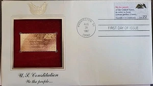 Golden Replicas United States Stamps Book U.S. Constitution We The People - Picture 1 of 3
