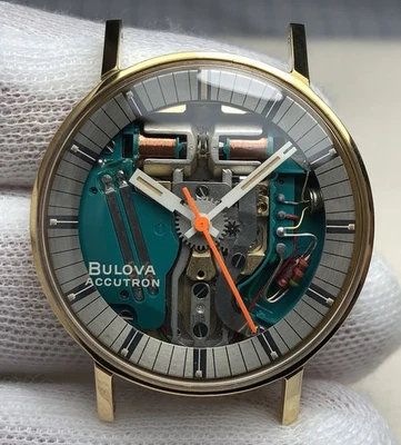 Restored SWISS 1973 Accutron Spaceview #891-2 Gold Plated 2141 Tuning Fork Watch - Image 1 of 4