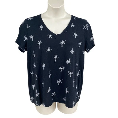 Camiseta para mujer Maurices 24/7 talla XXL negra con pulóver de palmera manga corta Foto 1 de 4