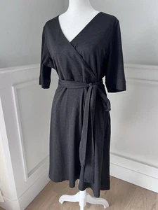 Womens Toad & Co Black Midi Dress Short Sleeve Size Large - Picture 1 of 10