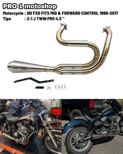 Exhaust System Kits 2-1 Harley Davidson Dyna FXDWG Super Glide Sport 1999- 2017 - Picture 1 of 12