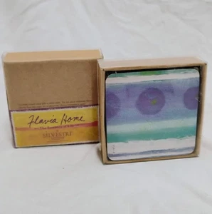 NUEVO EN CAJA FLAVIA HOME Hecho a mano para Silvestri EL ROMANCE DE LA VIDA 6 posavasos cuadrados - Imagen 1 de 4