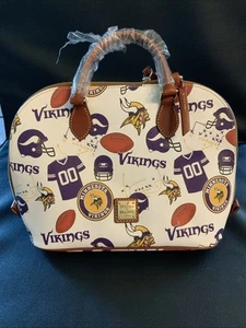 NEW Dooney & Bourke Minnesota VIKINGS Satchel Purse NFL Legitmark COA #8900 - Picture 1 of 10