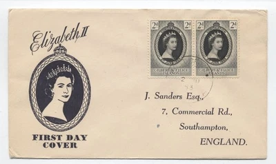 1953 Gilbert & Ellice Islands Elizabeth II cacheted coronation FDC [G.1025] - Image 1 of 3