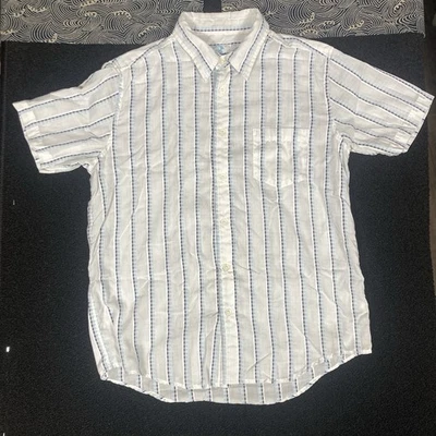 Anchor синий мужской на пуговицах маленький в полоску S папа повседневный y2k vibes белый синий - Изображение 1 из 4