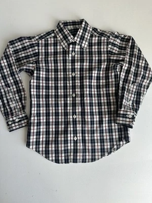 Boy's Red White Black Plaid LS Shirt by Brooks Brothers,  Size: XS - Image 1 of 4