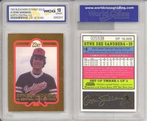 RYNE SANDBERG 1993 Novato Tarjeta Dorada 23KT Clasificada GEMA COMO NUEVO 10 Escuela Secundaria * BOGO * - Imagen 1 de 2