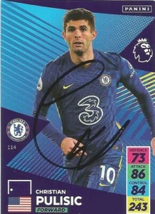 CARTA COLLEZIONABILE CHRISTIAN PULISIC FIRMATA CHELSEA 2021/2022 ADRENALYN XL + CERTIFICATO DI AUTENTICITÀ - Foto 1 di 1