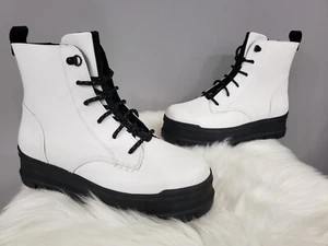 NEW Size 11 UGG Solid White Sidnee Waterproof Platform Lug Combat Boots Punk - Picture 1 of 7