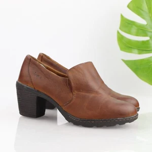Born Womens Carla Boot Size 8.5 Brown Leather Block Heel Shootie Pump Bootie - Picture 1 of 14