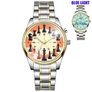 Reloj Pulsera Ajedrez Clásico Arte Retro Juego Arte Agujas Luminosas y Esfera Iluminada - Imagen 1 de 1