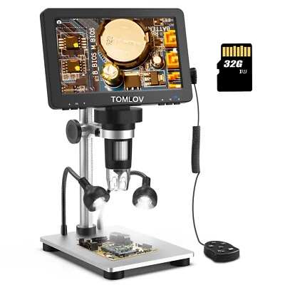 TOMLOV Digital Magnifier 1200X 7'' Coin Microscope camera Soldering Microscope - Image 1 of 4