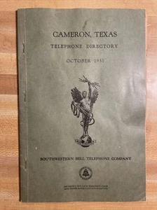 1951 Cameron , TX Southwestern Bell Telephone Directory - Picture 1 of 5