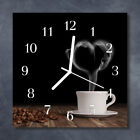Tulup Glass Wall Clock Kitchen Clocks 30x30 cm Coffee Brown 